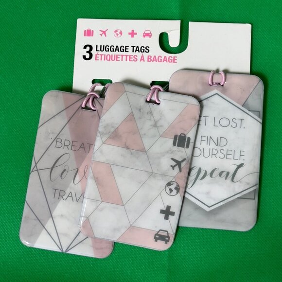 Mytagalongs Pastel Marble Travel Luggage Tags Set Inspirational Quotes & Symbols - Picture 9 of 9
